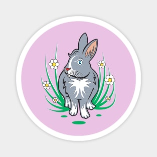 Bunny and Flowers Magnet